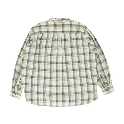 Beige Plaid Flannel Button Down