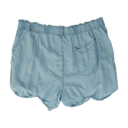 Blue Solid Knit Shorts