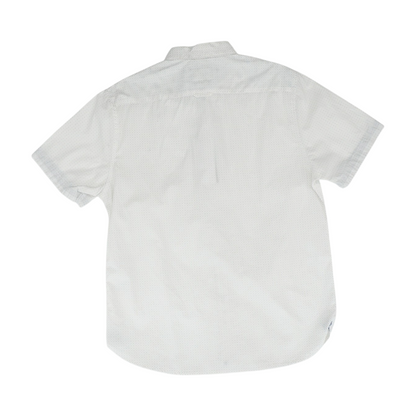 White Polka Dot Short Sleeve Button Down