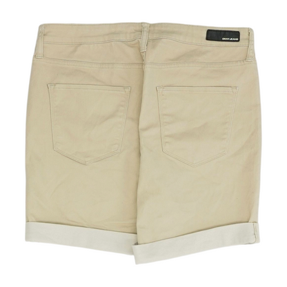 Khaki Solid Denim Shorts