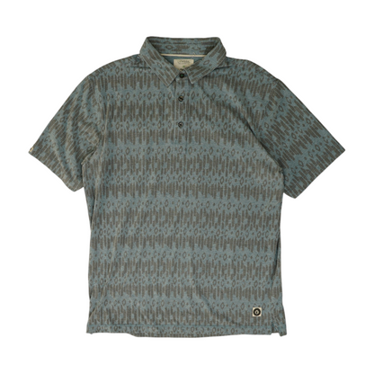 Teal Abstract Short Sleeve Polo