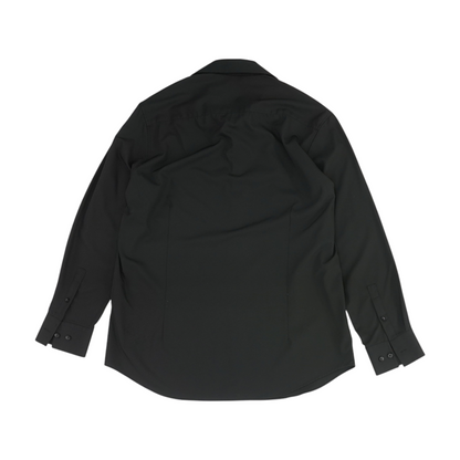 Black Solid Long Sleeve Button Down
