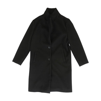 Black Solid Topcoat Coat