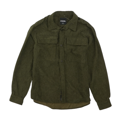 Green Solid Flannel Button Down