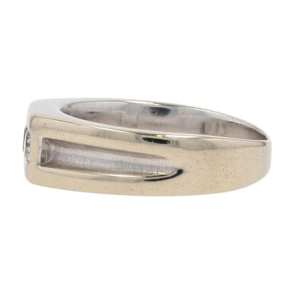1/3 Ct 14K White Gold Three Diamond Arched Band