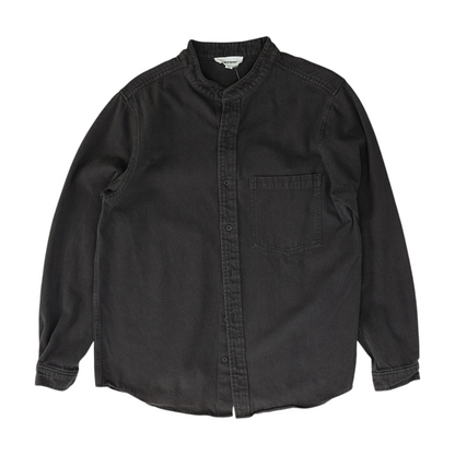 Gray Solid Long Sleeve Button Down