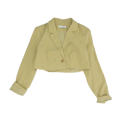Beige Solid Blazer