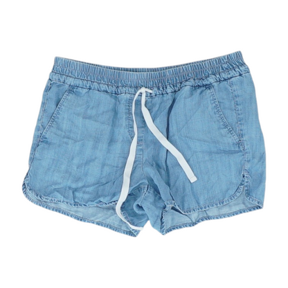 Blue Solid Denim Shorts