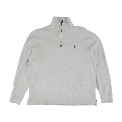 Gray Solid 1/4 Zip Pullover