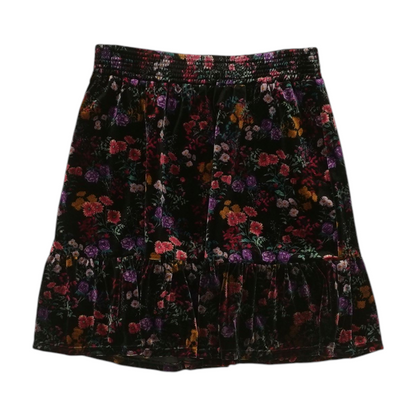 Black Floral Mini Skirt