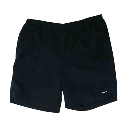 Black Solid Active Shorts