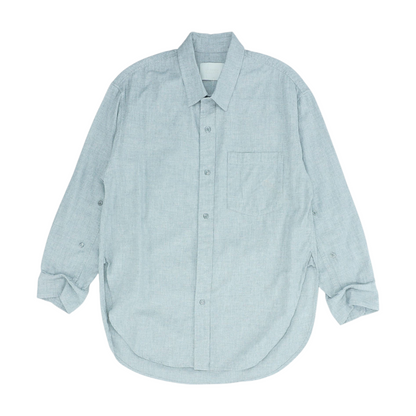 Gray Solid Flannel Button Down