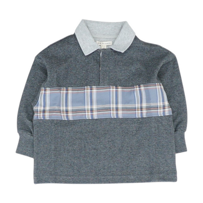 Gray Plaid 1/4 Zip Pullover