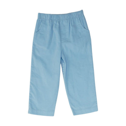 Blue Solid Dress Pants