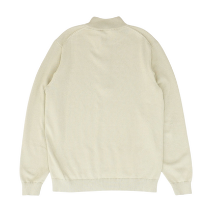 Beige Solid 1/4 Zip Sweater