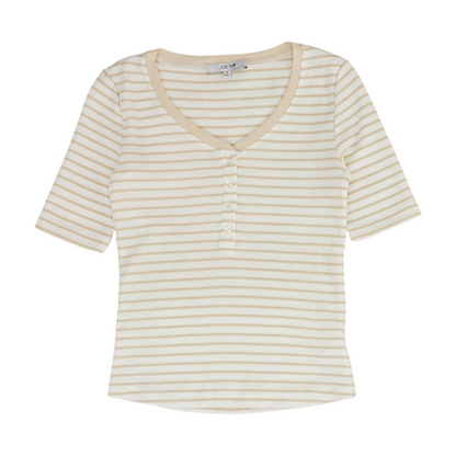 Beige Striped Blouse