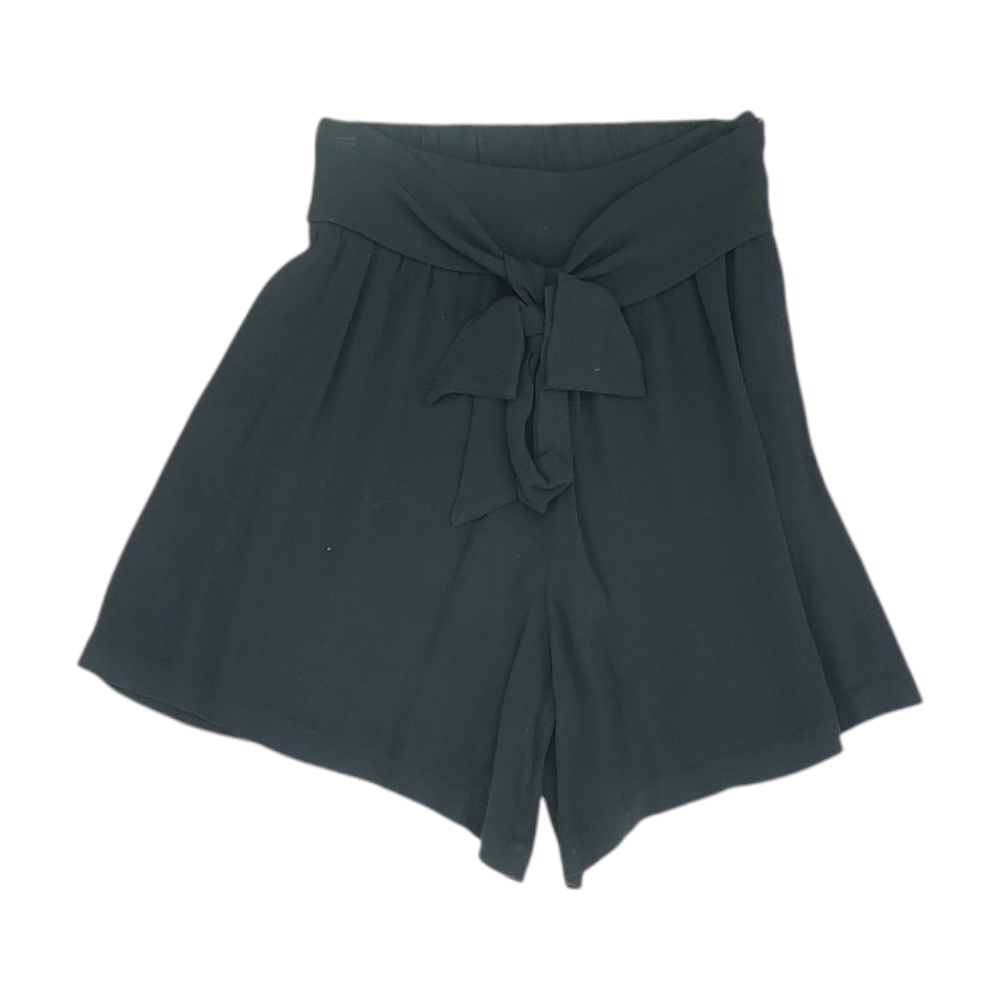 Black Solid Casual Shorts