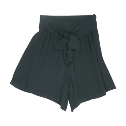 Black Solid Casual Shorts