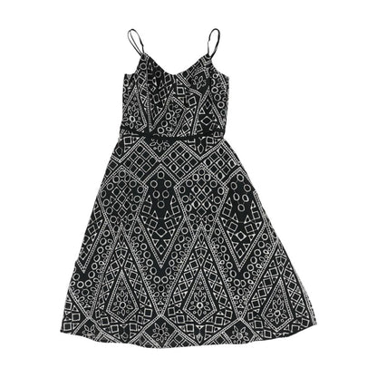 Black Geometric Midi Dress