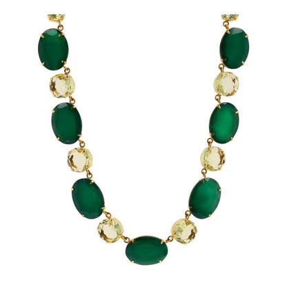 Costume Green Onyx Statement Necklace