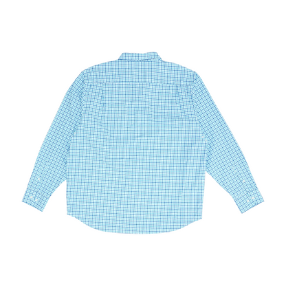 Blue Plaid Long Sleeve Button Down
