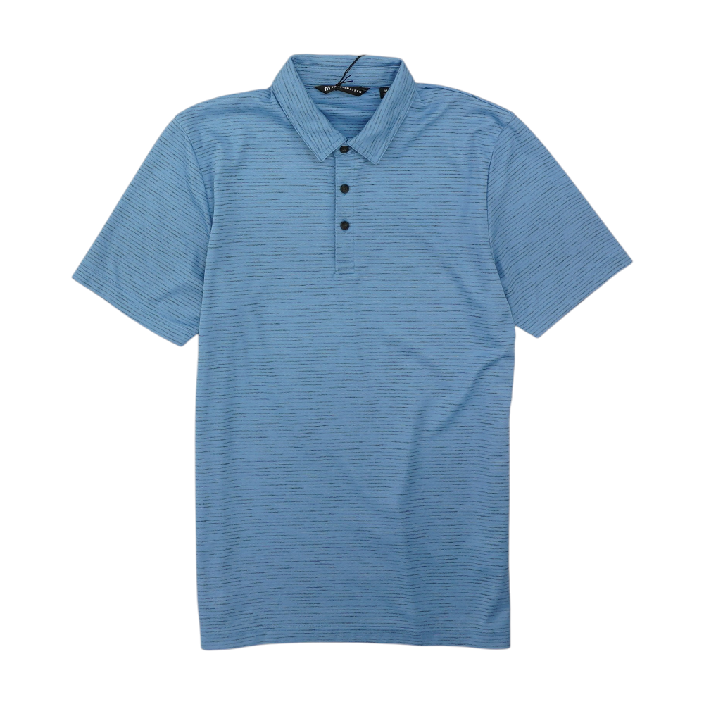 Blue Striped Short Sleeve Polo