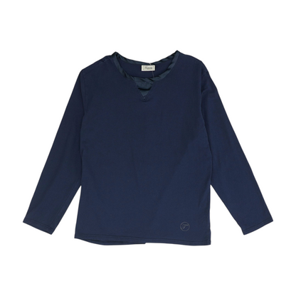 Navy Solid Pajama Top