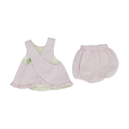 Green Striped Sleeveless Set