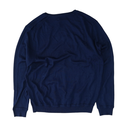 Navy Solid Pullover Sweater