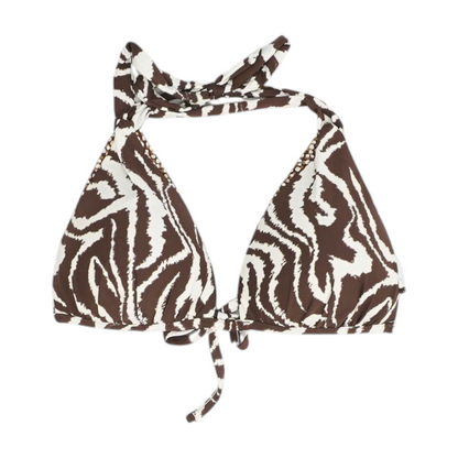 Brown Abstract Swim Top