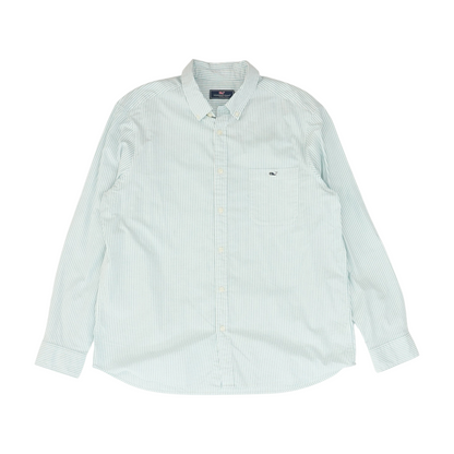 Blue Striped Long Sleeve Button Down