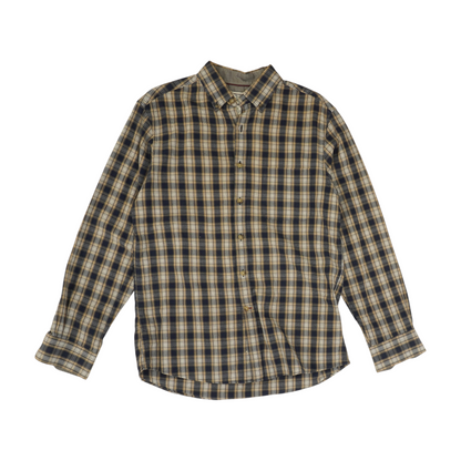 Navy Plaid Long Sleeve Button Down
