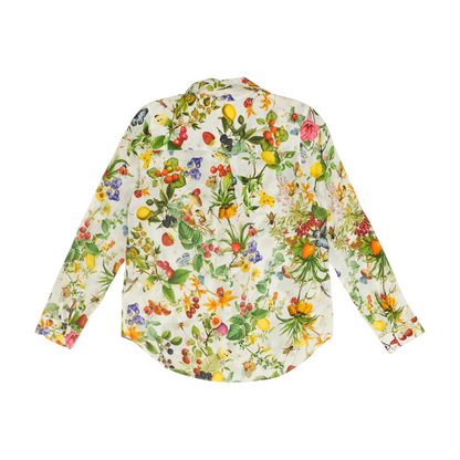 White Floral Button Down