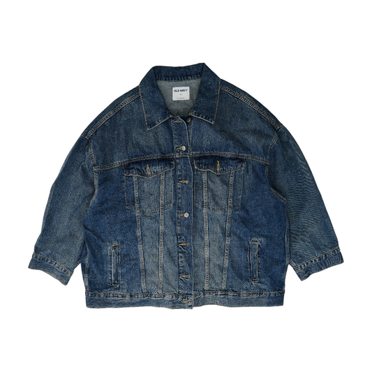 Blue Solid Denim Jacket