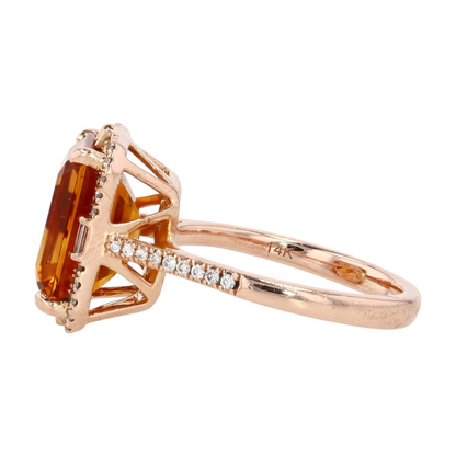 6 1/8 ctw 14K Rose Gold Citrine Fashion Ring
