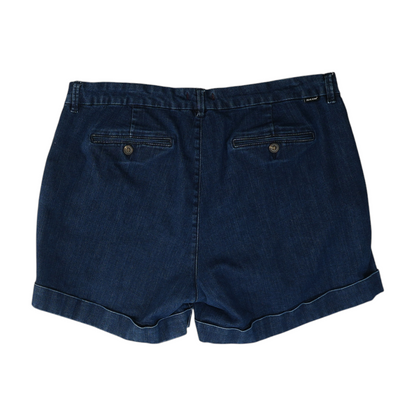 Blue Solid Denim Shorts