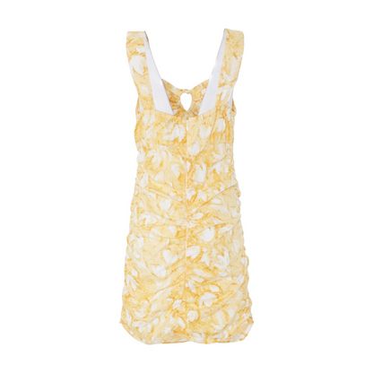 Yellow Abstract Midi Dress