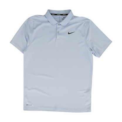 Blue Solid Short Sleeve Polo