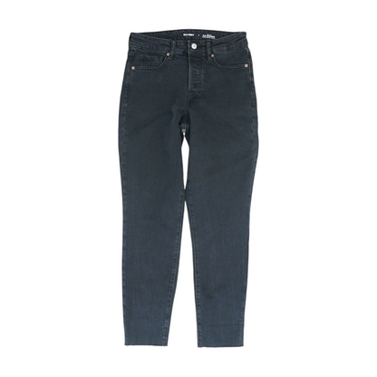 Black Solid Straight Leg Jeans