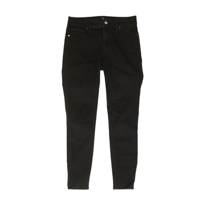 Black Solid Mid Rise Skinny Leg Jeans