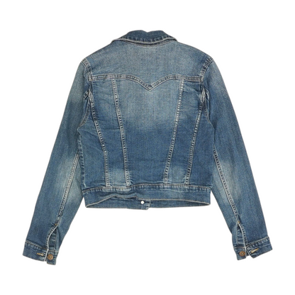 Blue Solid Denim Jacket