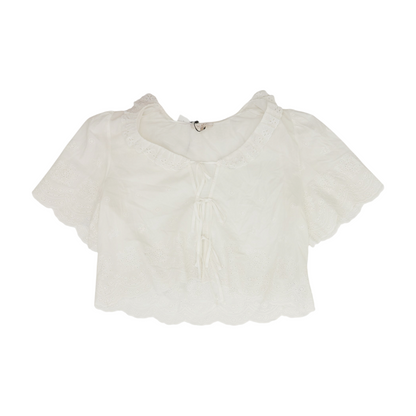 White Floral Blouse
