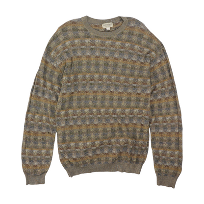 Vintage Brown Tall Check Pullover Sweater