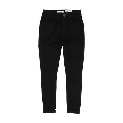 Black Solid Mid Rise Jeans