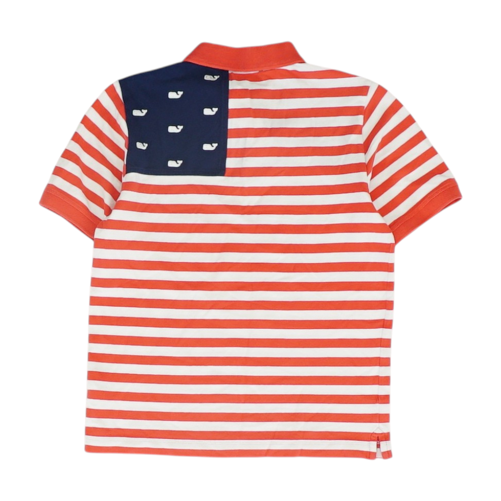 Red Striped Short Sleeve Polo