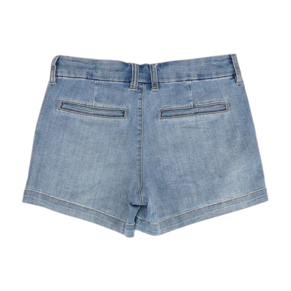 Blue Solid Denim Shorts