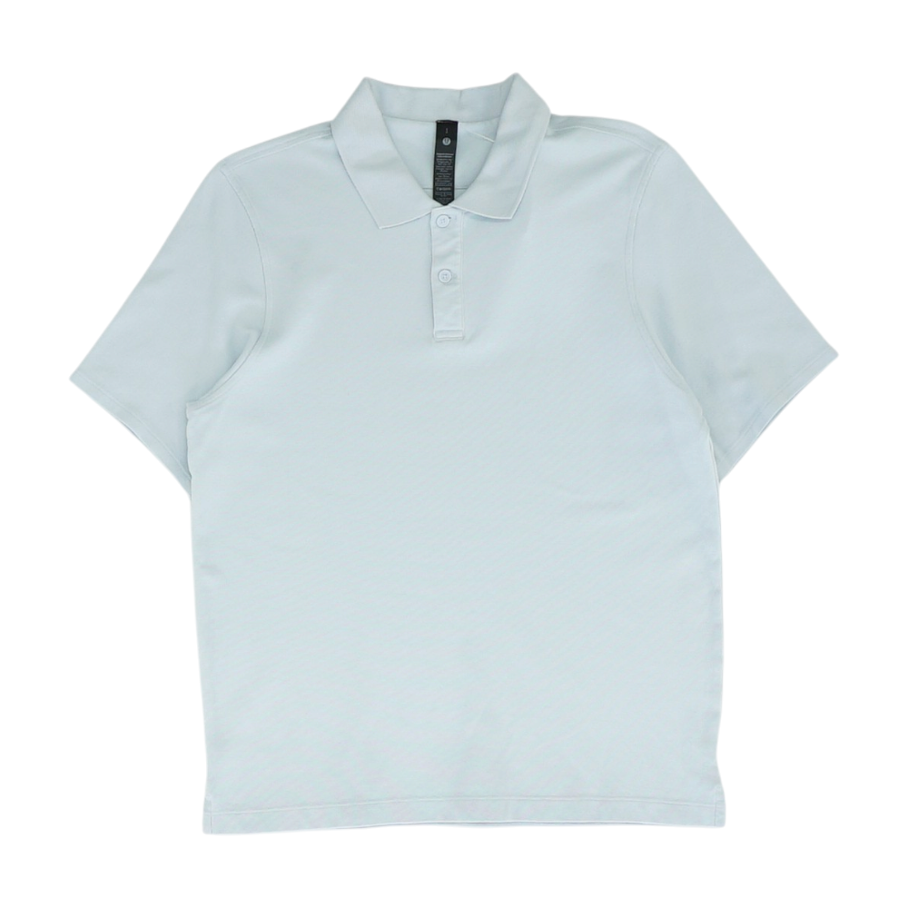 Blue Solid Short Sleeve Polo