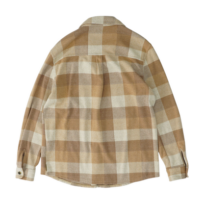 Tan Plaid Flannel Button Down