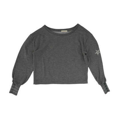 Gray Solid Sweatshirt Pullover