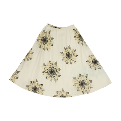 White Floral Midi Skirt